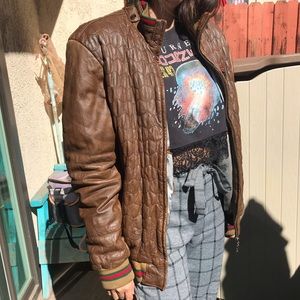 Gucci brown leather jacket